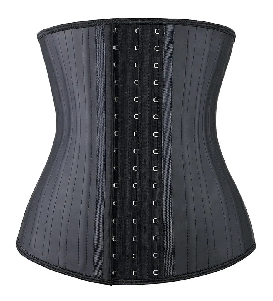 YIANNA Women Latex Waist Trainer 25 Steel Bones 3 Row Hooks