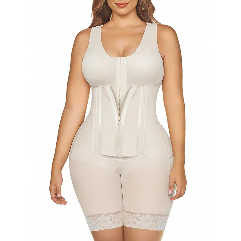 YIANNA Overbust Fajas Colombianas Shapewear for Women Tummy Control Body Shaper Girdles Waist Snatched Garment